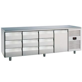 Roeder koelwerkbank, 9 laden en 1 deur, PLUX4T9
