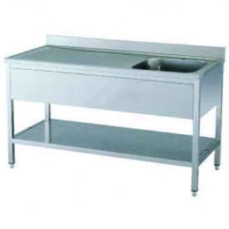 Roeder RVS spoeltafel 1000 mm, spoelbak rechts