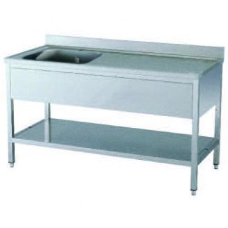 Roeder RVS spoeltafel 1000 mm, spoelbak links