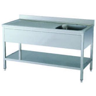Roeder RVS spoeltafel 1100 mm, spoelbak rechts