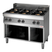Modular propaan 6-pits kooktafel - open onderstel