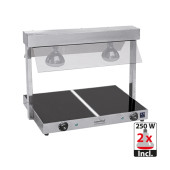CaterChef warmhoudplaat met warmhoudbrug - 2x 1/1 GN