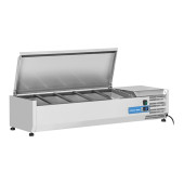 Coolhead opzetkoelvitrine - 5x 1/4 GN - RVS klapdeksel