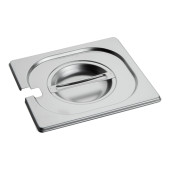 RVS Deksel met lepeluitsparing 1/6 GN