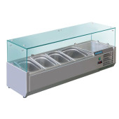 Polar koelvitrine - glas, 3x 1/3 GN + 1x 1/2 GN