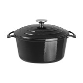 Vogue ronde braadpan zwart, 4ltr - 23,5cm