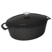 Vogue ovale braadpan zwart 6 liter