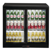 Polar G-serie 2-deurs barkoeling met schuifdeuren zwart 198L