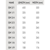 RVS rooster GN 1/1 - 530x325 mm